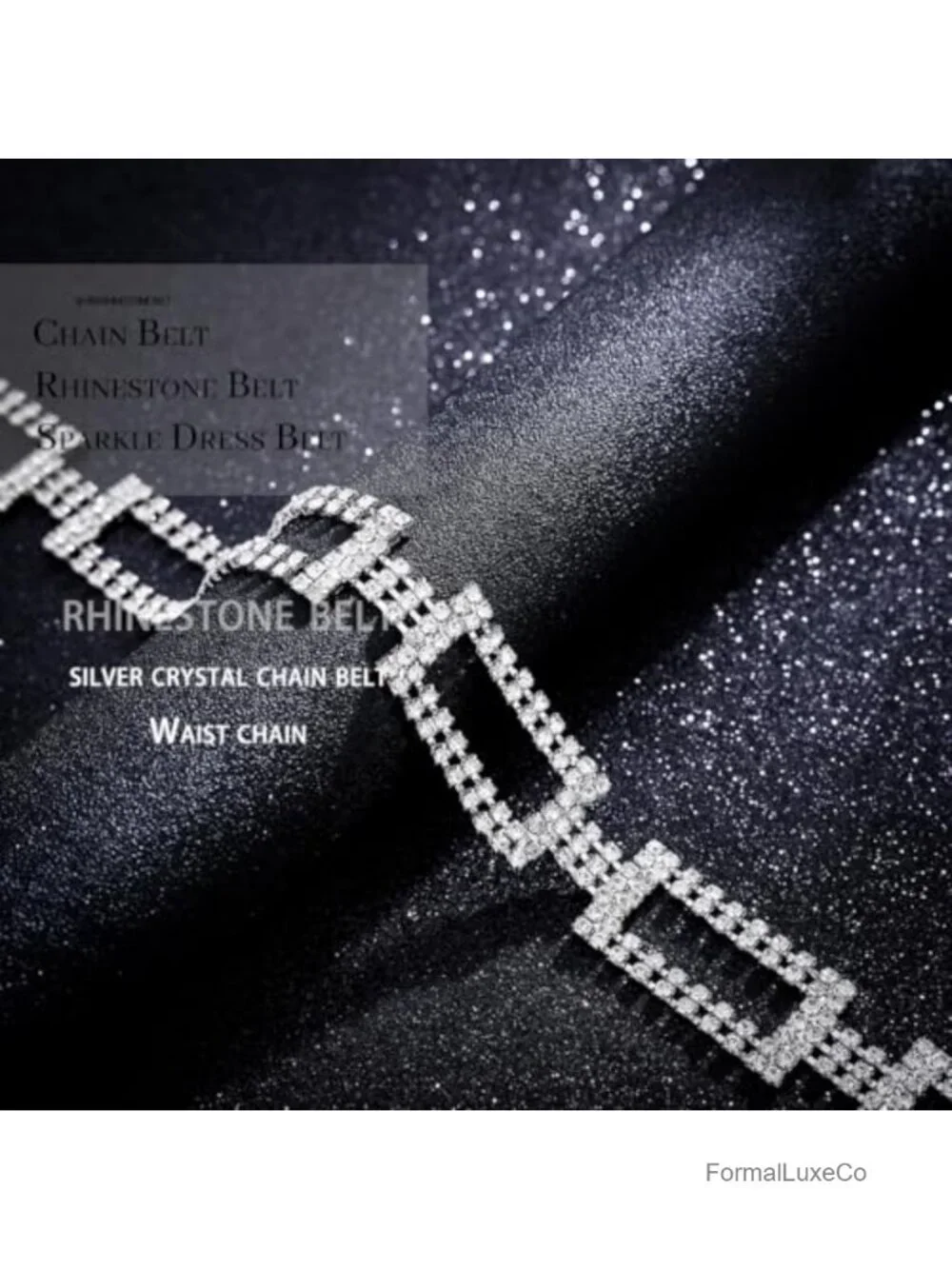 Rhinestone Chain Belt Adjustable Waist Belt for Dresses
